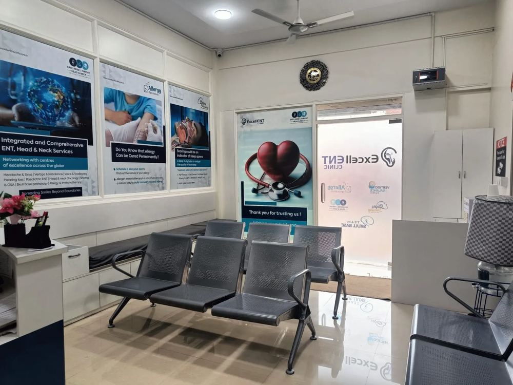 Patient seating area at Excell ENT Clinic reception